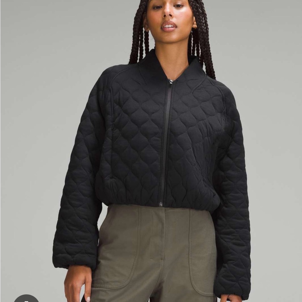Lululemon Quilted Bomber Jacket - Black - Size 4